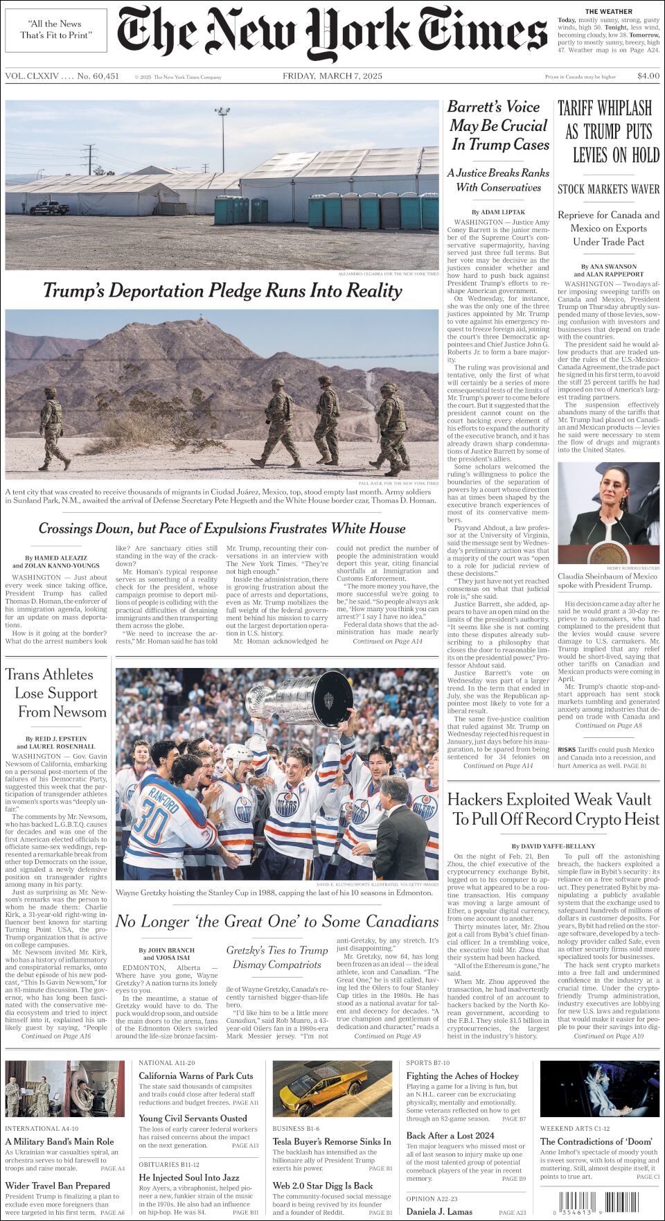 The New York Times, edición del viernes 07 de marzo de 2025