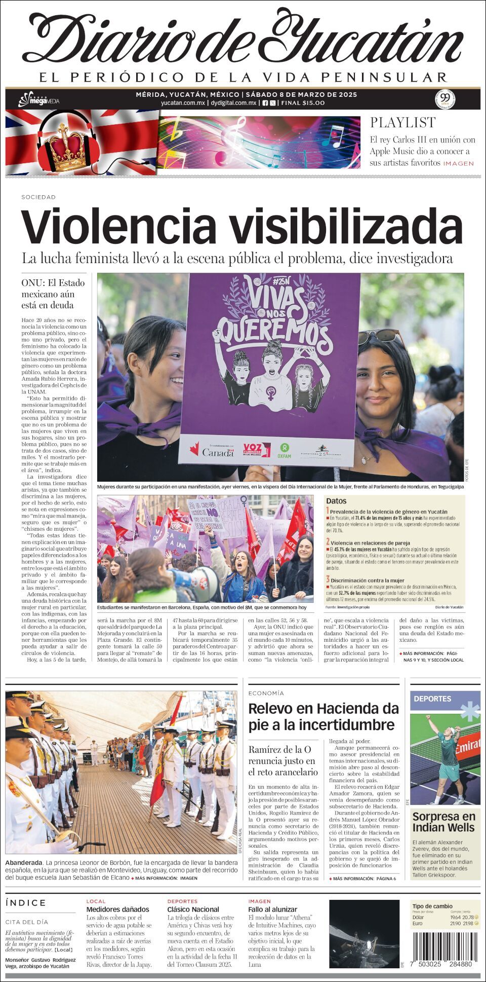 El Diario de Yucatán, edición del sábado 08 de marzo de 2025