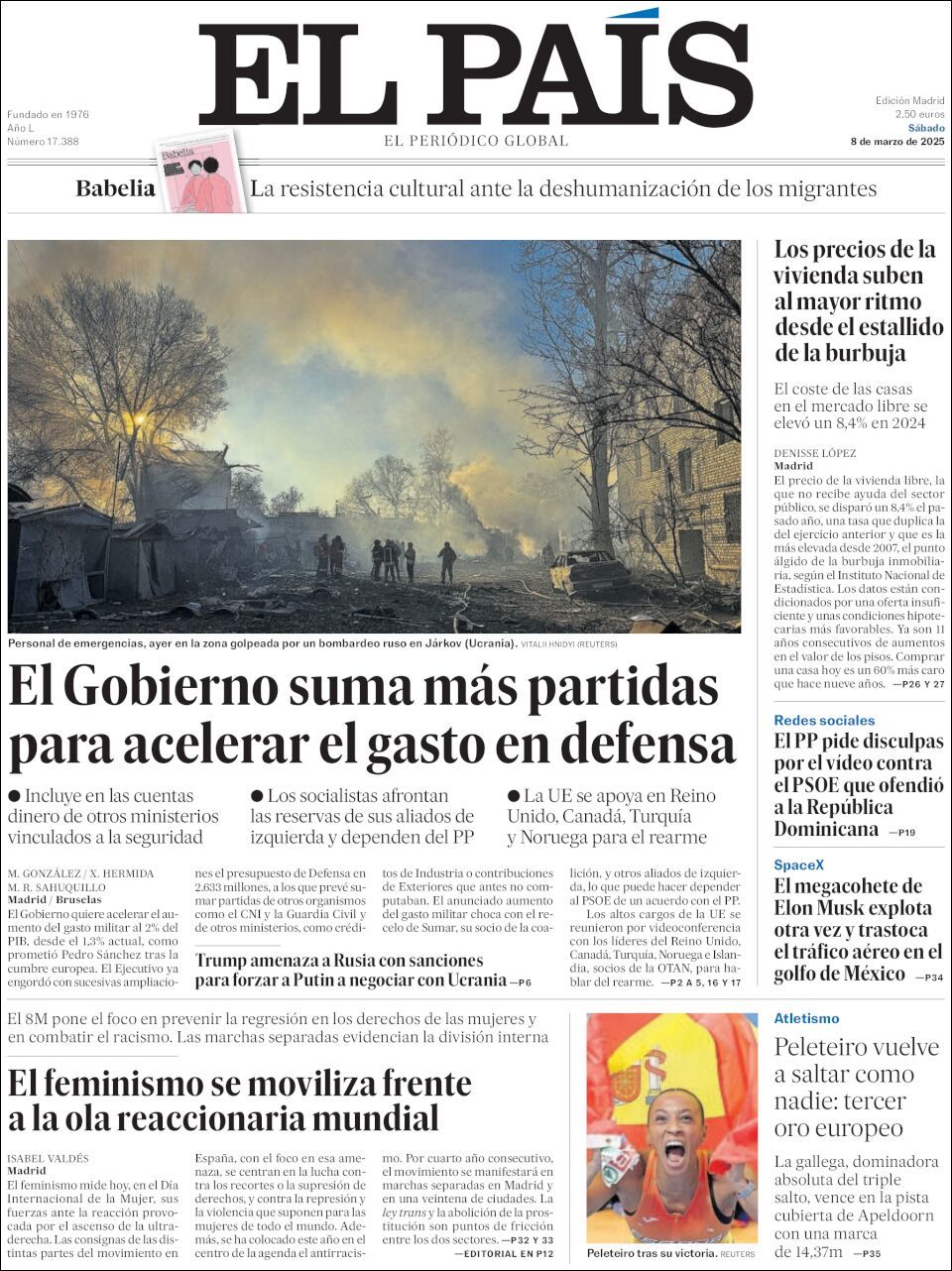 El País, edición del sábado 08 de marzo de 2025