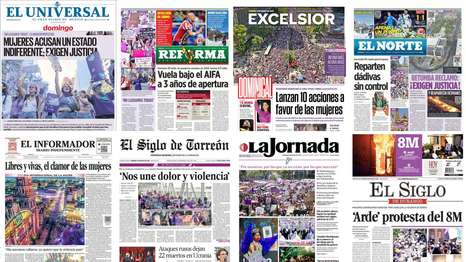 Portadas de periódicos impresos más importantes de México hoy