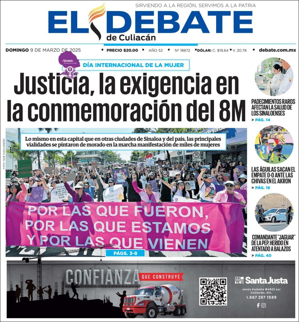 El Debate Culiacán, edición del domingo 09 de marzo de 2025