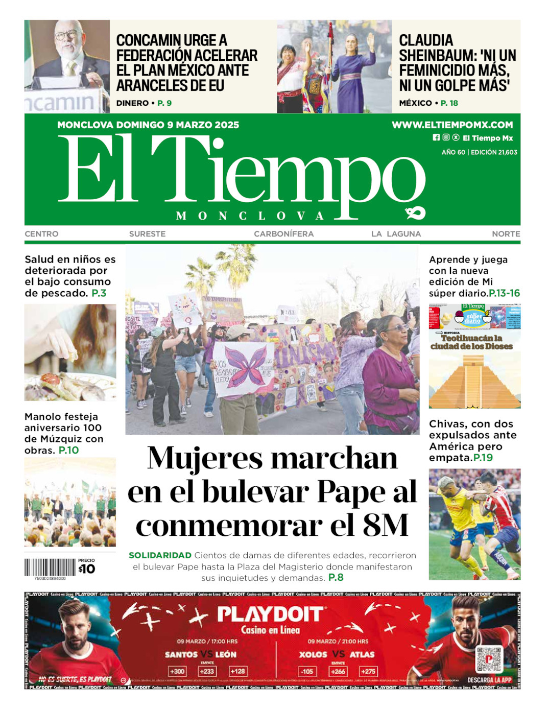 El Tiempo Monclova, edición del domingo 09 de marzo de 2025