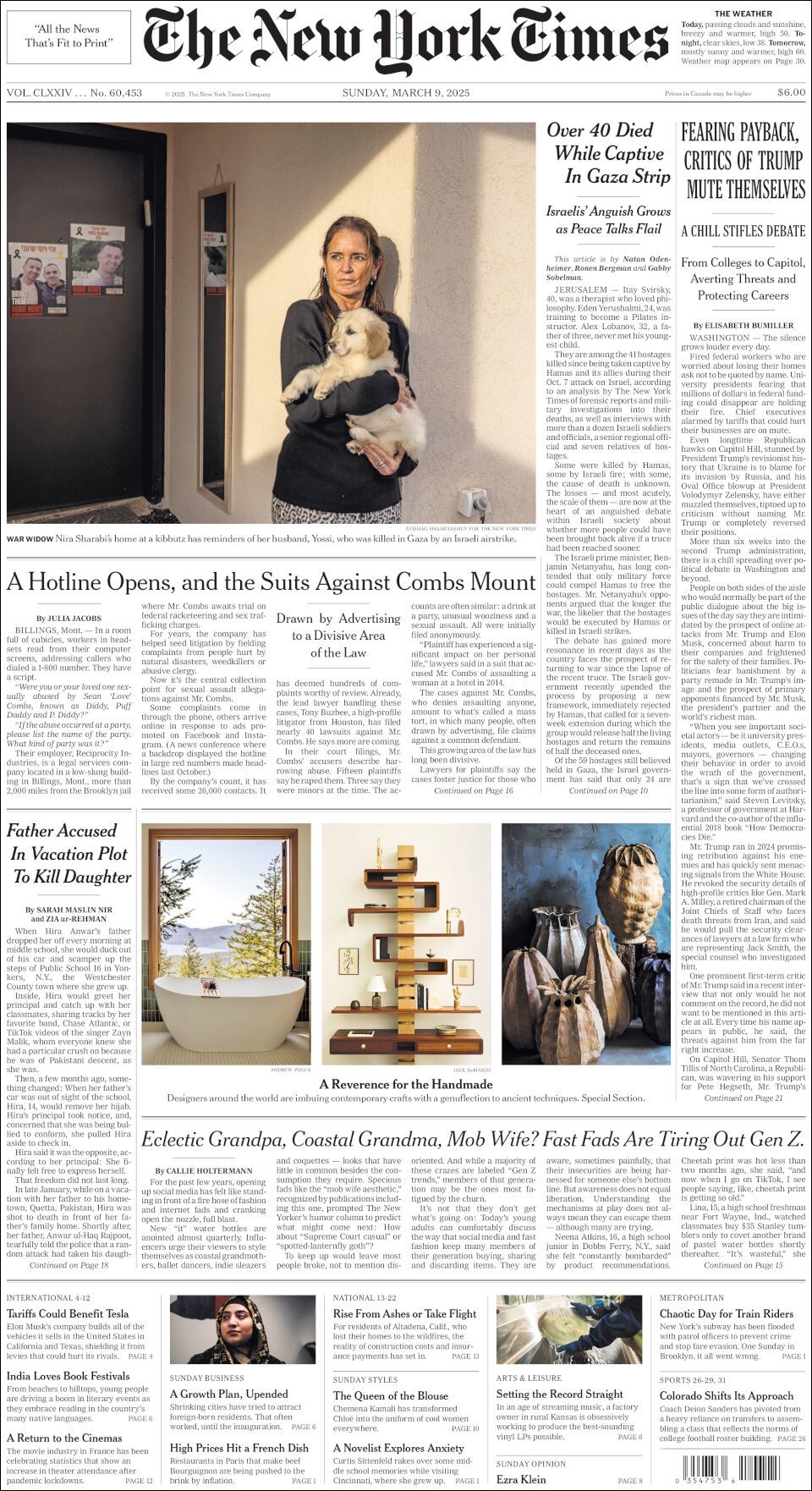 The New York Times, edición del domingo 09 de marzo de 2025