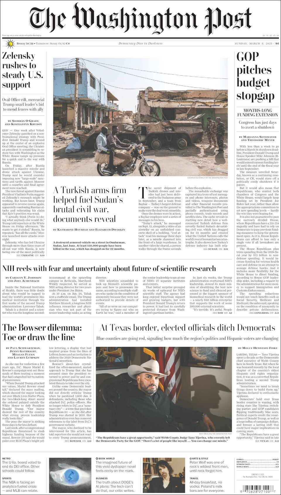 The Washington Post, edición del domingo 09 de marzo de 2025