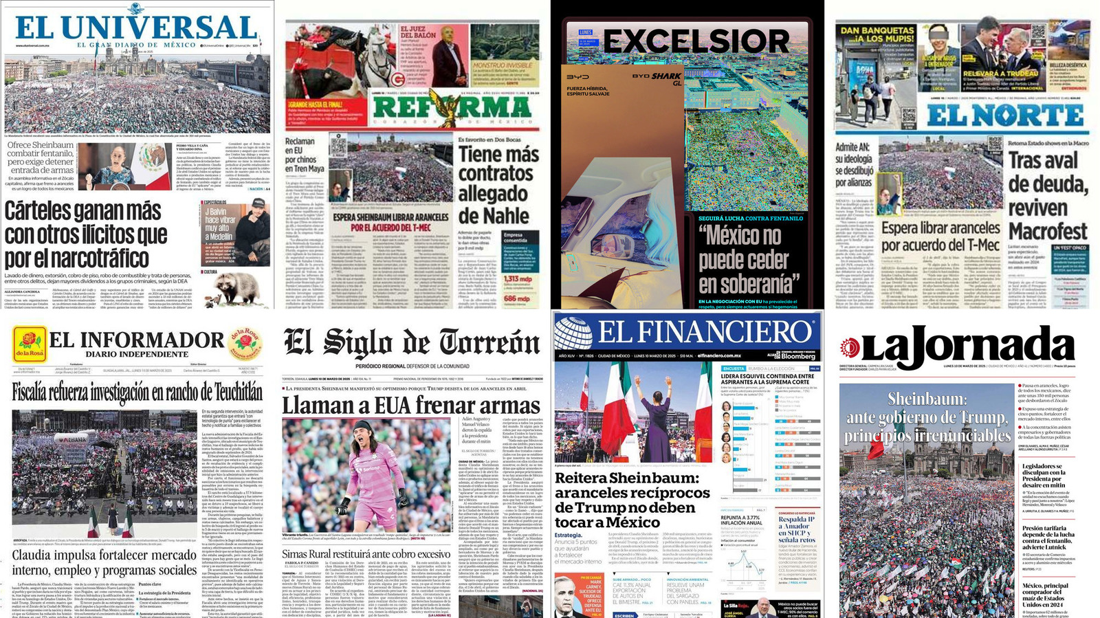 Portadas de periódicos impresos más importantes de México hoy