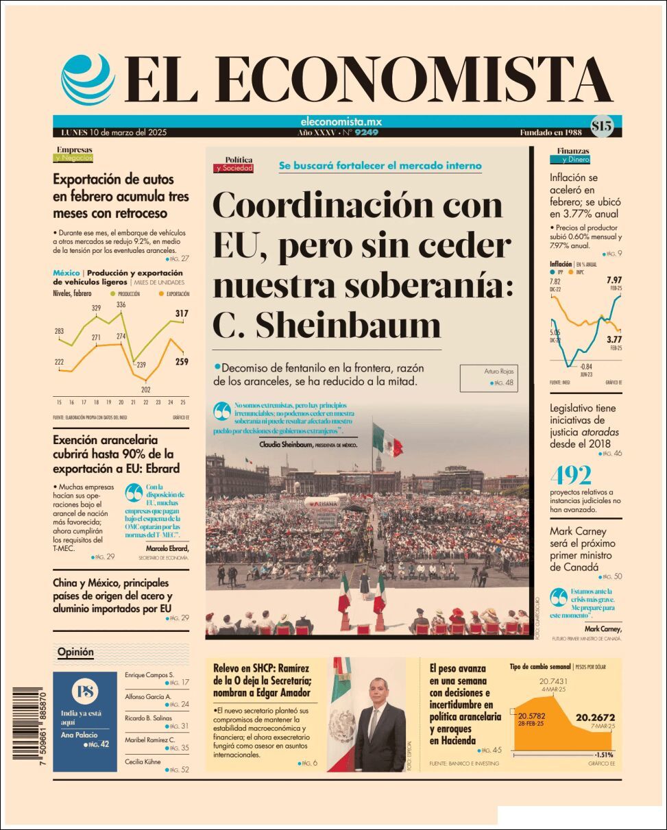 El Economista, edición del lunes 10 de marzo de 2025