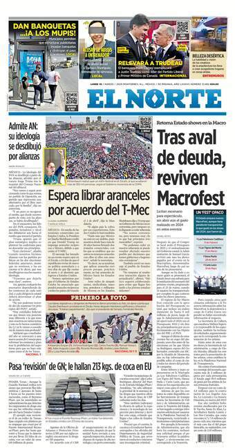 El Norte, edición del lunes 10 de marzo de 2025