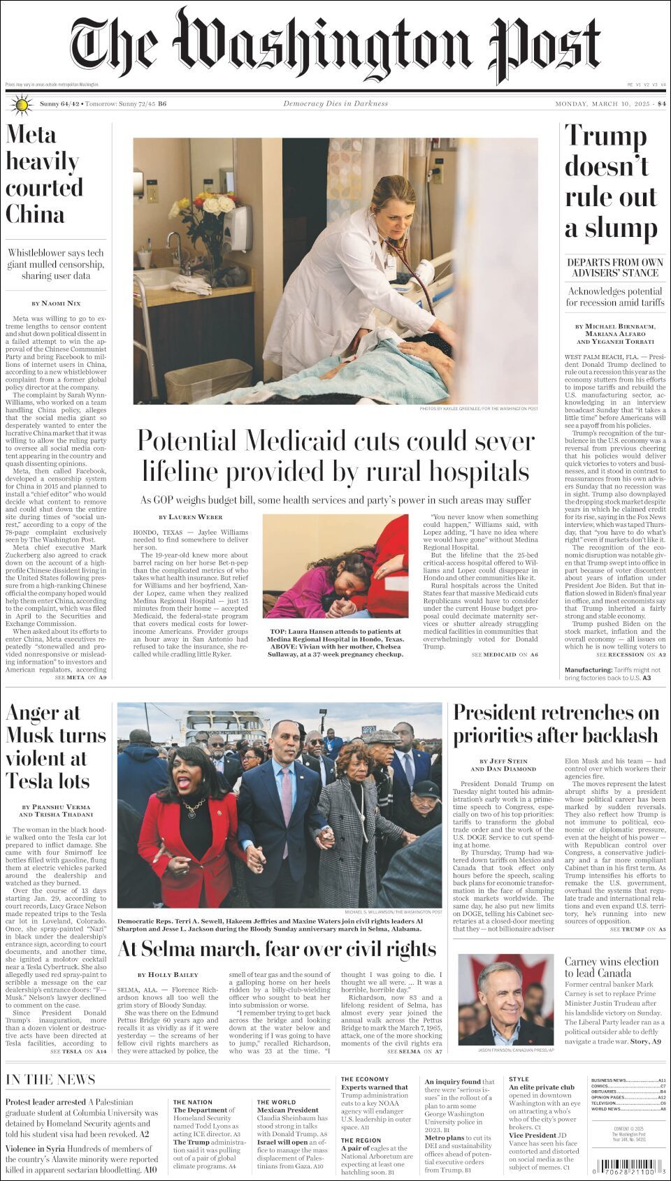 The Washington Post, edición del lunes 10 de marzo de 2025