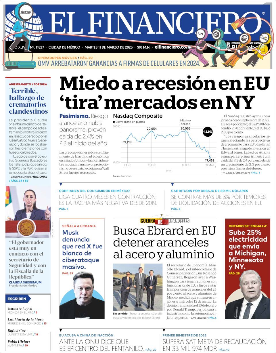 El Financiero, edición del martes 11 de marzo de 2025