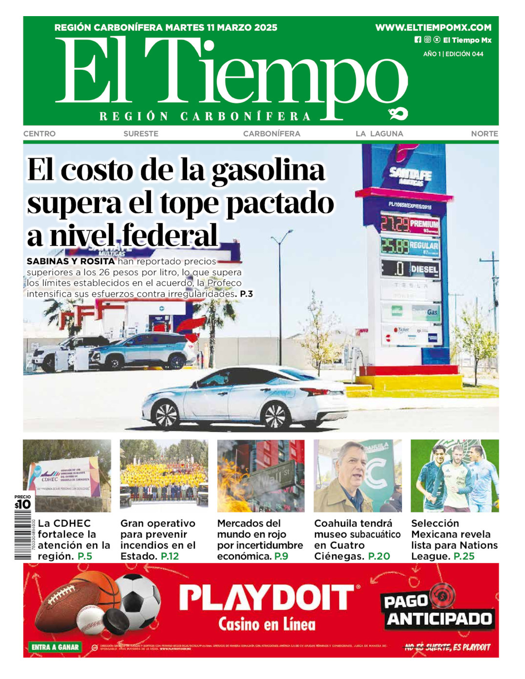 El Tiempo Región Carbonífera, edición del martes 11 de marzo de 2025