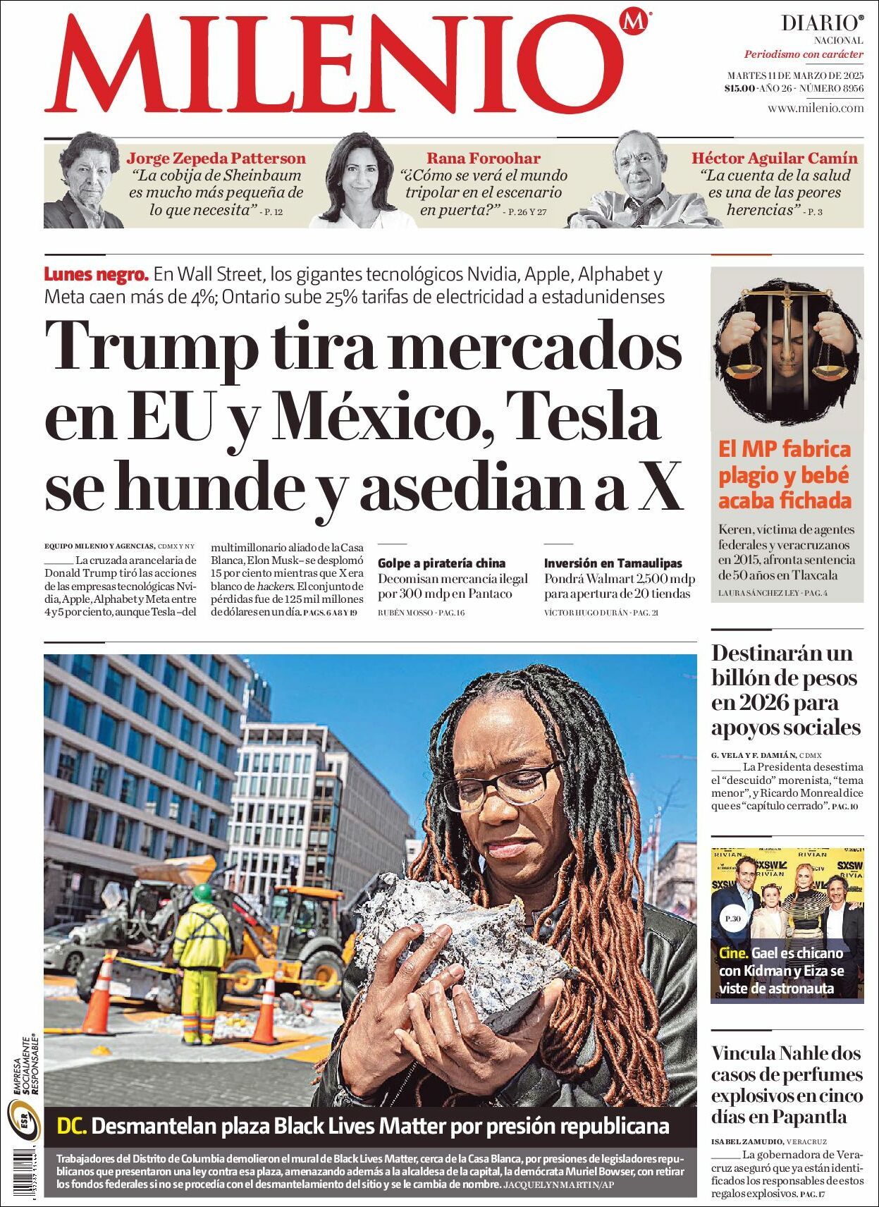 Milenio, edición del martes 11 de marzo de 2025