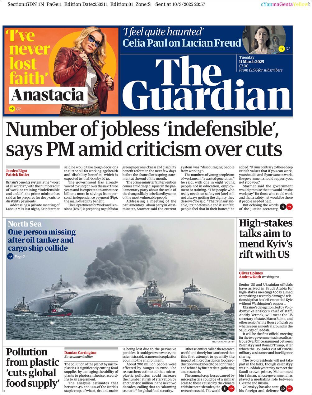 The Guardian, edición del martes 11 de marzo de 2025