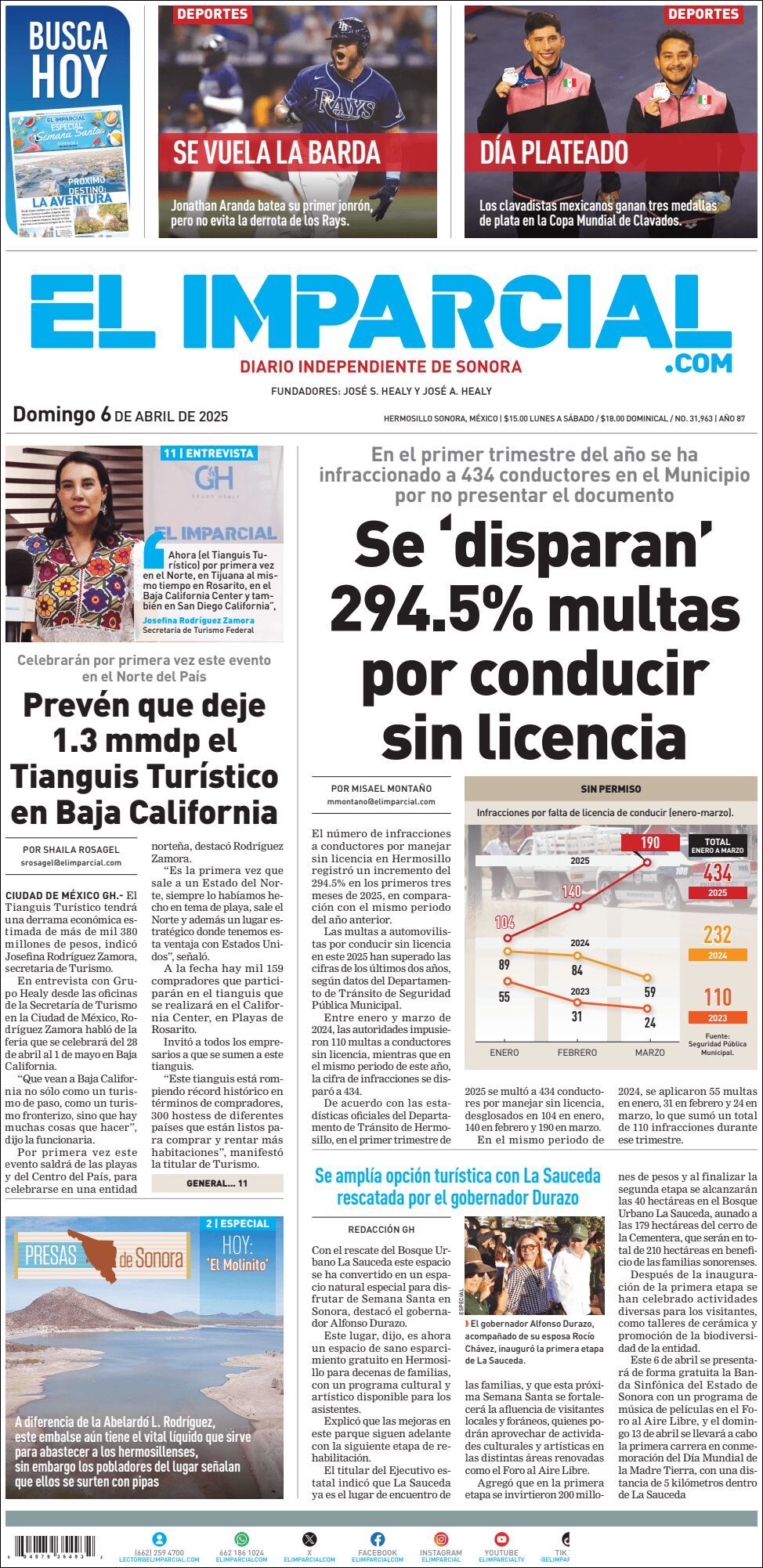 El Imparcial, edición del domingo 06 de abril de 2025
