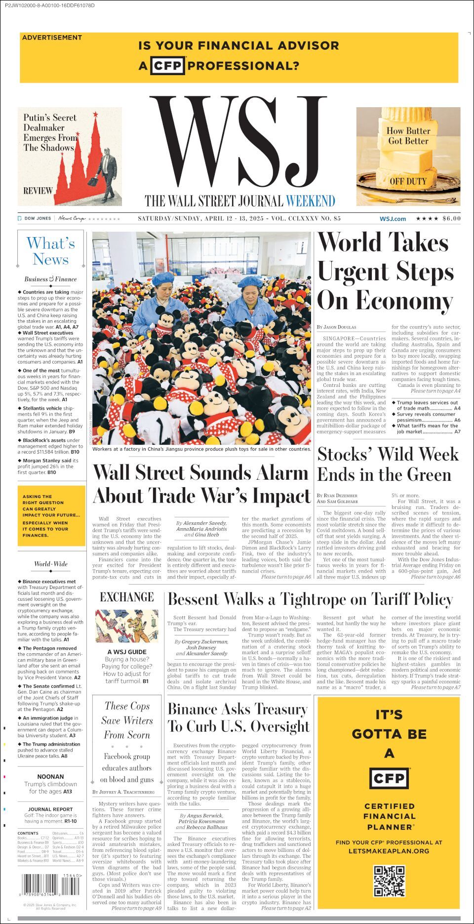 The Wall Street Journal, edición del sábado 12 de abril de 2025