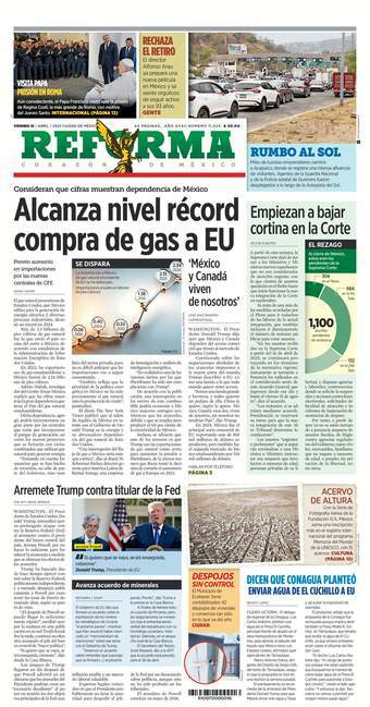Reforma, edición del viernes 18 de abril de 2025