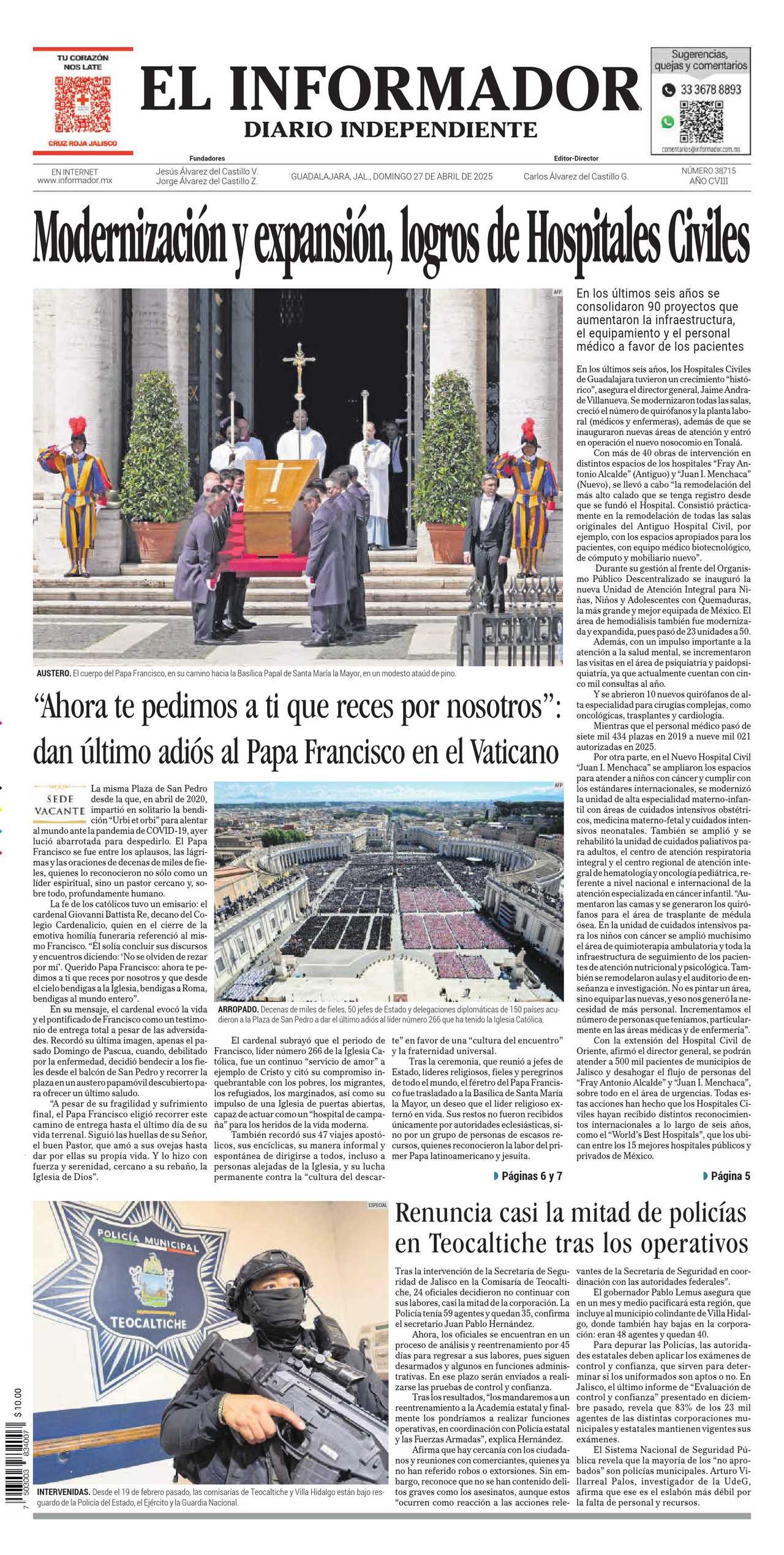 El Informador, edición del domingo 27 de abril de 2025 El Informador, edición del domingo 27 de abril de 2025