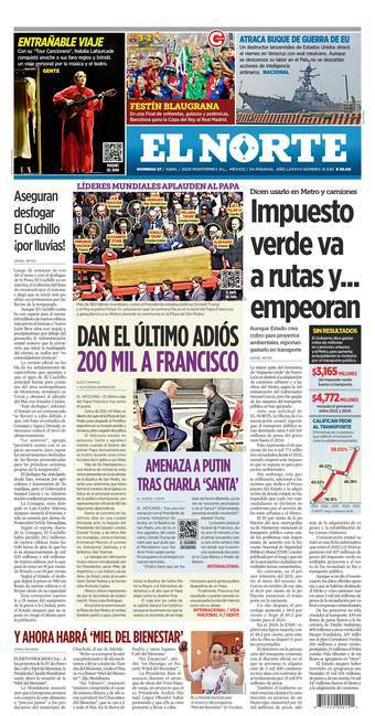 El Norte, edición del domingo 27 de abril de 2025 El Norte, edición del domingo 27 de abril de 2025