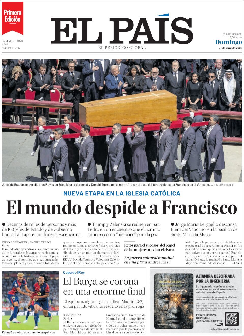 El País, edición del domingo 27 de abril de 2025 El País, edición del domingo 27 de abril de 2025