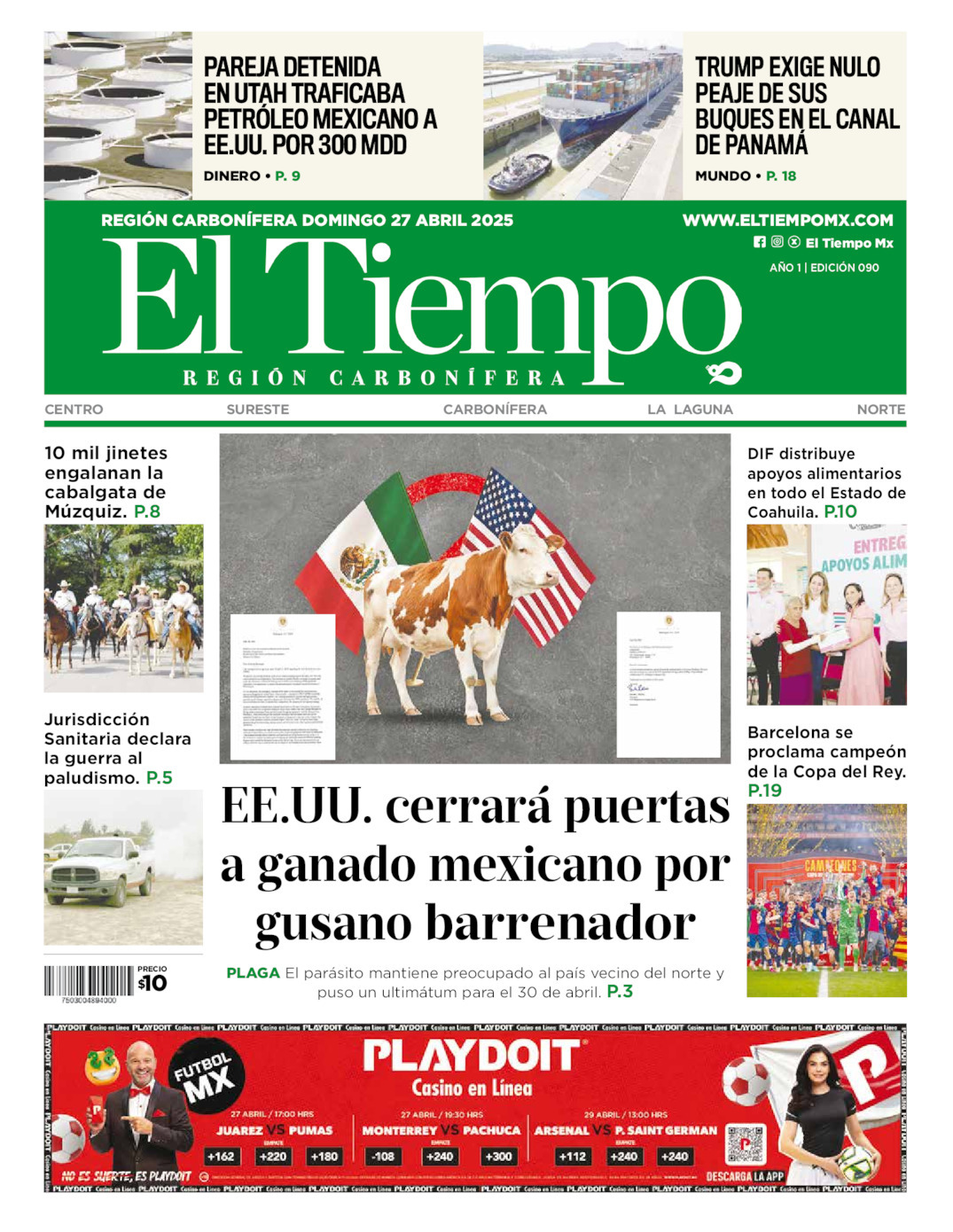 El Tiempo Región Carbonífera, edición del domingo 27 de abril de 2025 El Tiempo Región Carbonífera, edición del domingo 27 de abril de 2025