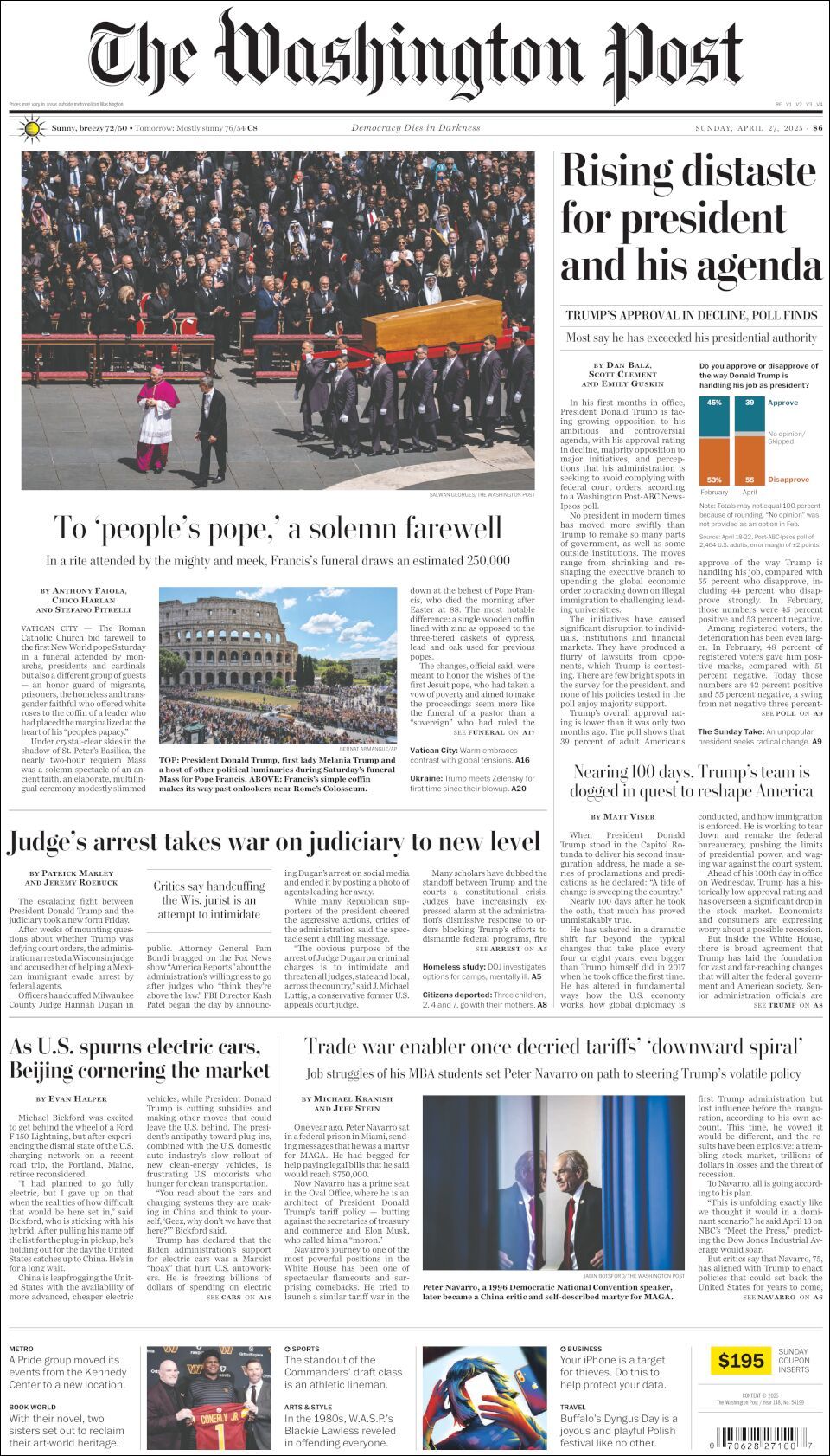 The Washington Post, edición del domingo 27 de abril de 2025 The Washington Post, edición del domingo 27 de abril de 2025