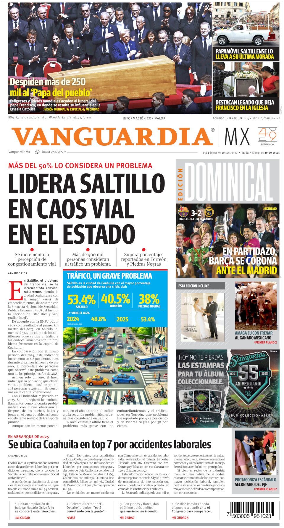 Vanguardia, edición del domingo 27 de abril de 2025 Vanguardia, edición del domingo 27 de abril de 2025