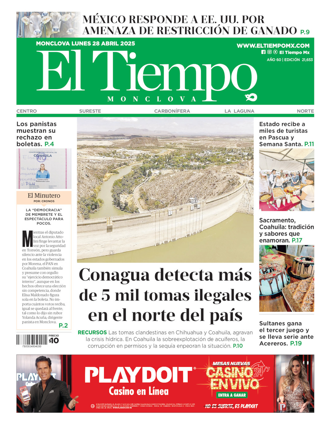El Tiempo Monclova, edición del lunes 28 de abril de 2025 El Tiempo Monclova, edición del lunes 28 de abril de 2025