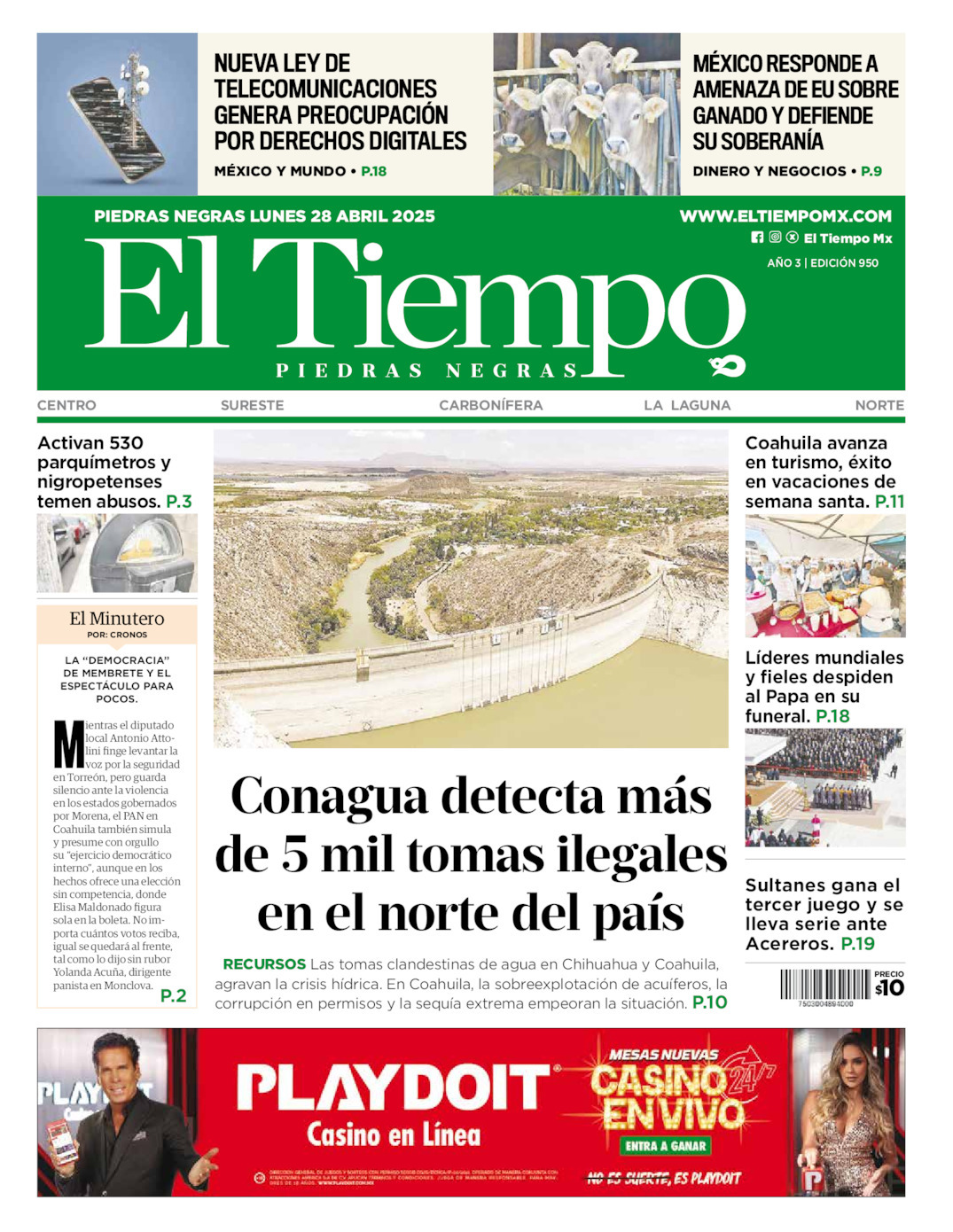 El Tiempo Piedras Negras, edición del lunes 28 de abril de 2025 El Tiempo Piedras Negras, edición del lunes 28 de abril de 2025