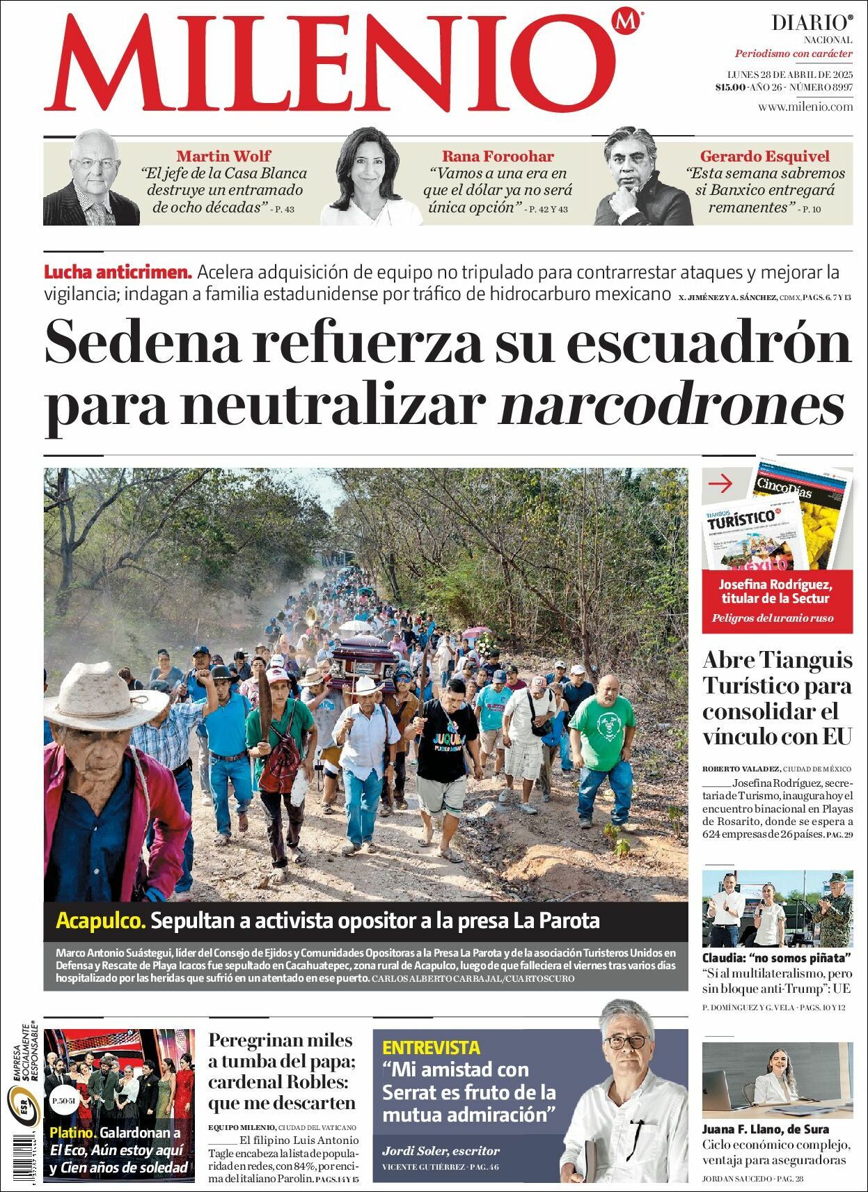 Milenio, edición del lunes 28 de abril de 2025 Milenio, edición del lunes 28 de abril de 2025