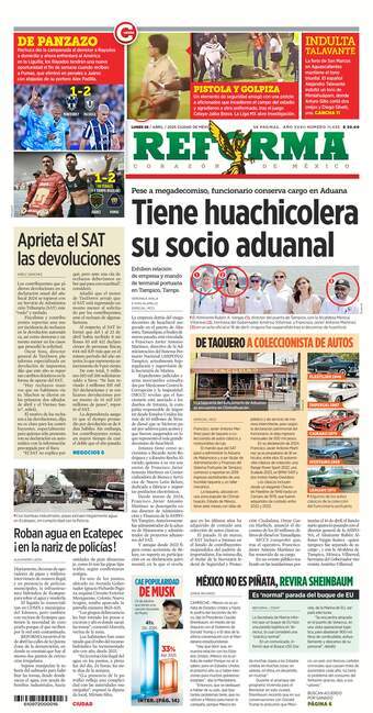 Reforma, edición del lunes 28 de abril de 2025 Reforma, edición del lunes 28 de abril de 2025