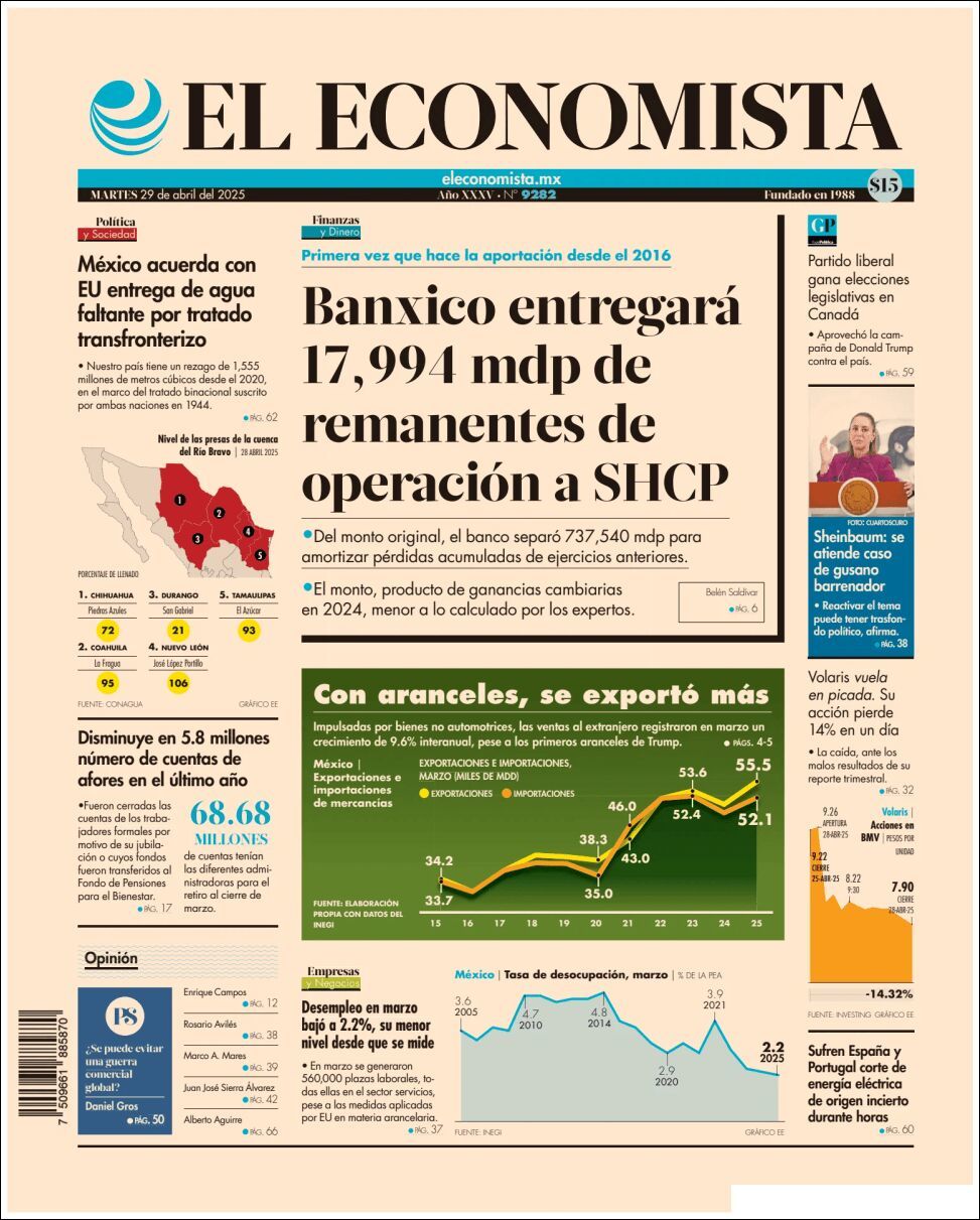 El Economista, edición del martes 29 de abril de 2025 El Economista, edición del martes 29 de abril de 2025