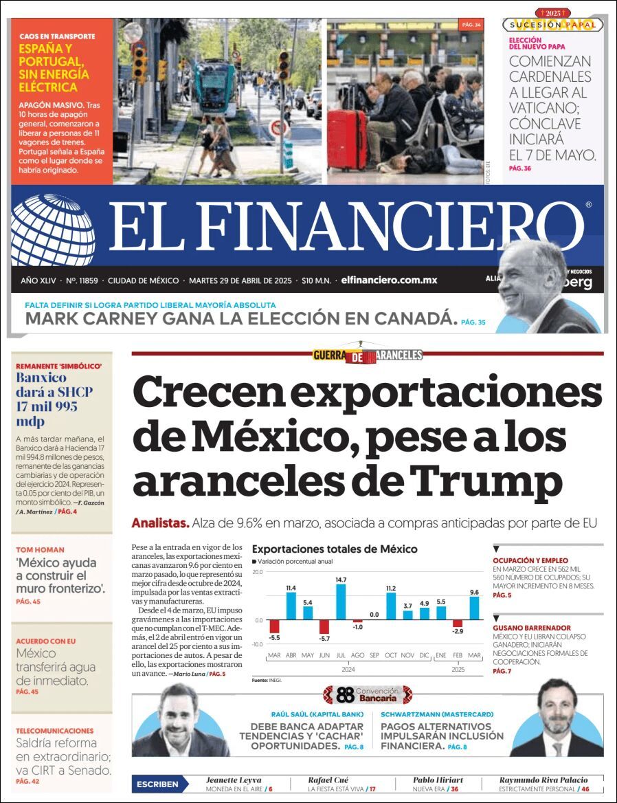 El Financiero, edición del martes 29 de abril de 2025 El Financiero, edición del martes 29 de abril de 2025