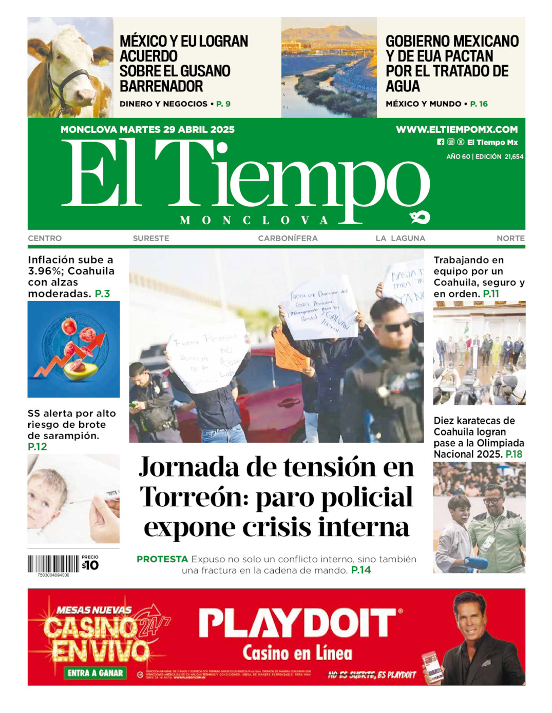El Tiempo Monclova, edición del martes 29 de abril de 2025 El Tiempo Monclova, edición del martes 29 de abril de 2025