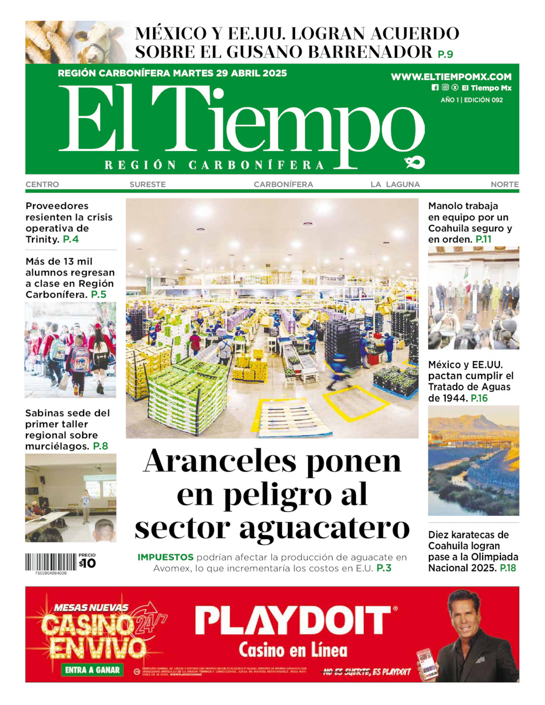 El Tiempo Región Carbonífera, edición del martes 29 de abril de 2025 El Tiempo Región Carbonífera, edición del martes 29 de abril de 2025
