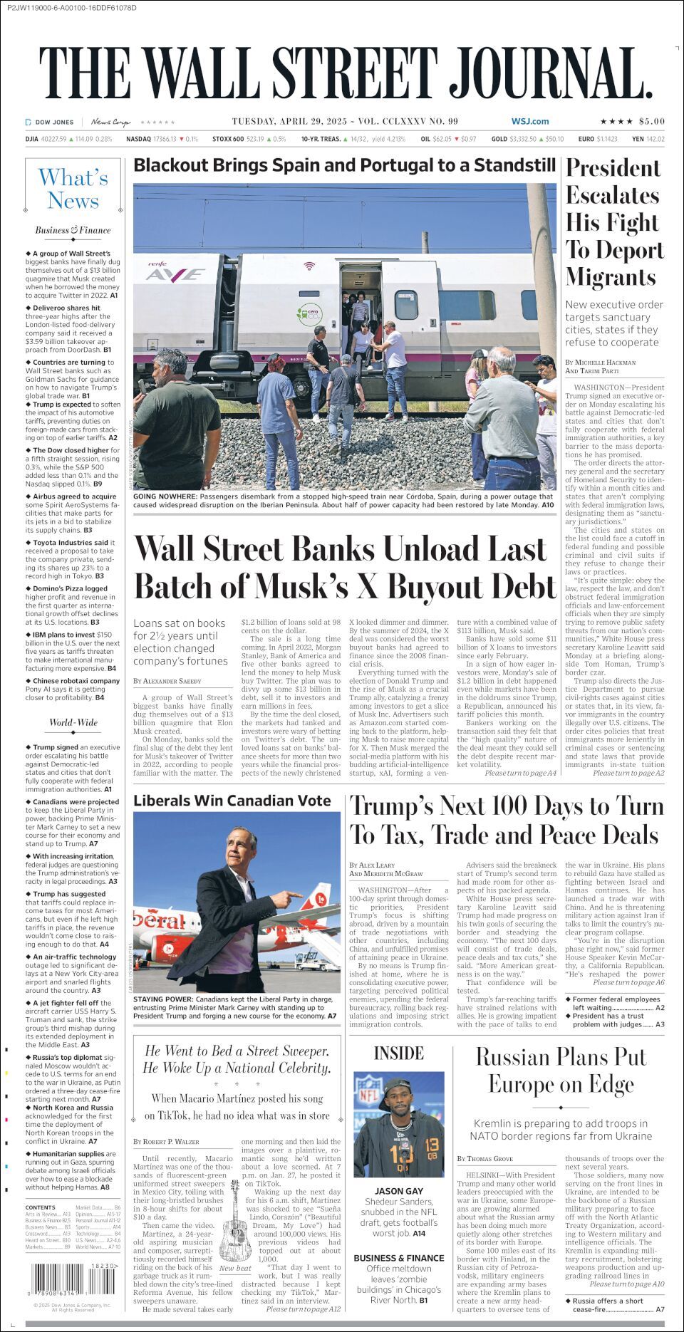 The Wall Street Journal, edición del martes 29 de abril de 2025 The Wall Street Journal, edición del martes 29 de abril de 2025