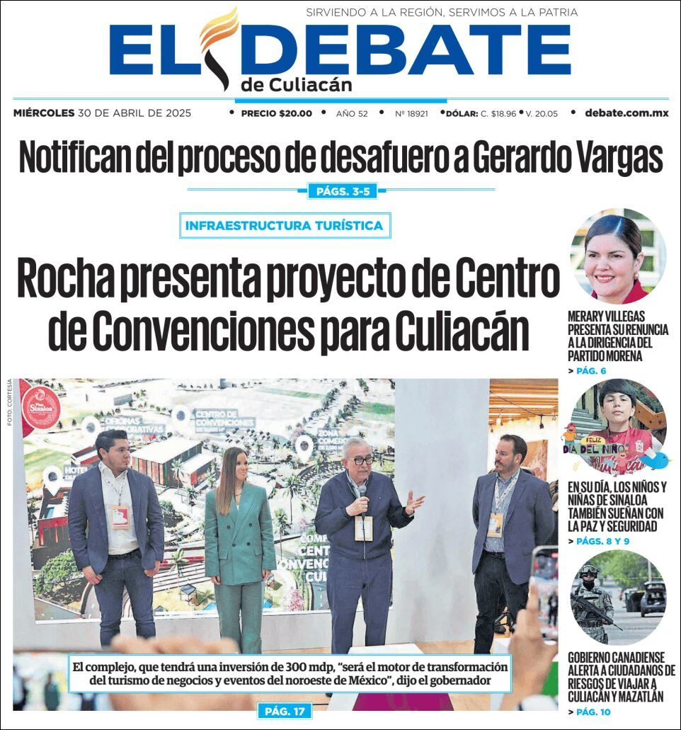 El Debate Culiacán, edición del miércoles 30 de abril de 2025 El Debate Culiacán, edición del miércoles 30 de abril de 2025