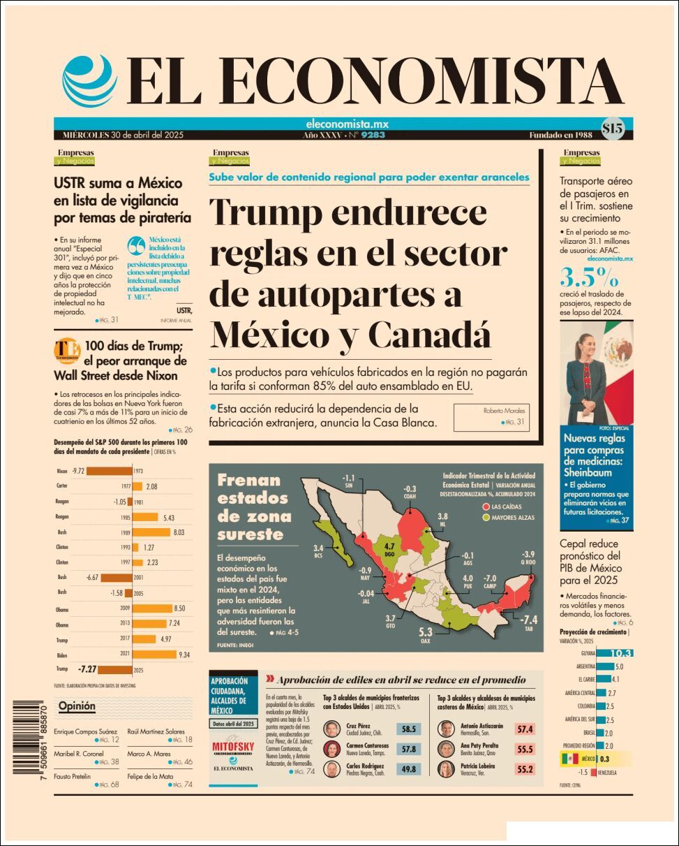 El Economista, edición del miércoles 30 de abril de 2025 El Economista, edición del miércoles 30 de abril de 2025