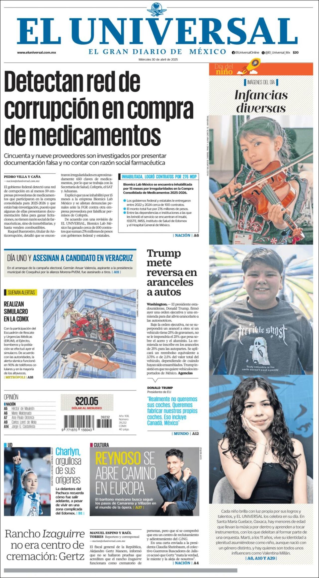 El Universal, edición del miércoles 30 de abril de 2025 El Universal, edición del miércoles 30 de abril de 2025
