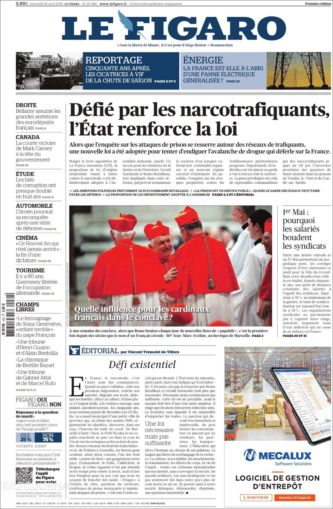 Le Figaro, edición del miércoles 30 de abril de 2025 Le Figaro, edición del miércoles 30 de abril de 2025