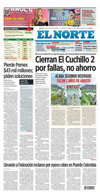 El Norte, edición del jueves 01 de mayo de 2025 El Norte, edición del jueves 01 de mayo de 2025