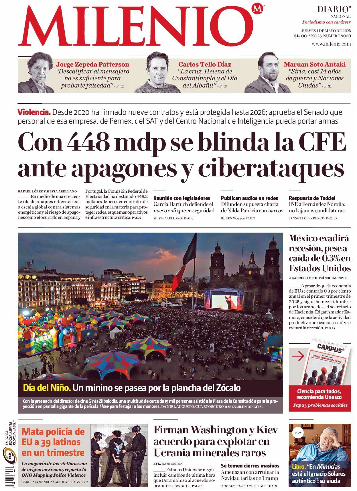 Milenio, edición del jueves 01 de mayo de 2025 Milenio, edición del jueves 01 de mayo de 2025