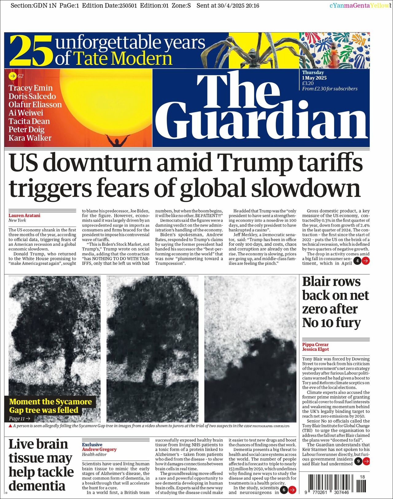 The Guardian, edición del jueves 01 de mayo de 2025 The Guardian, edición del jueves 01 de mayo de 2025