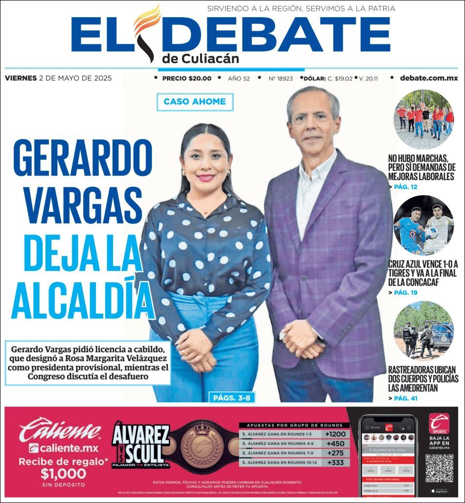 El Debate Culiacán, edición del viernes 02 de mayo de 2025 El Debate Culiacán, edición del viernes 02 de mayo de 2025