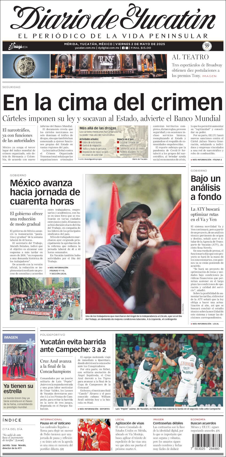 El Diario de Yucatán, edición del viernes 02 de mayo de 2025 El Diario de Yucatán, edición del viernes 02 de mayo de 2025
