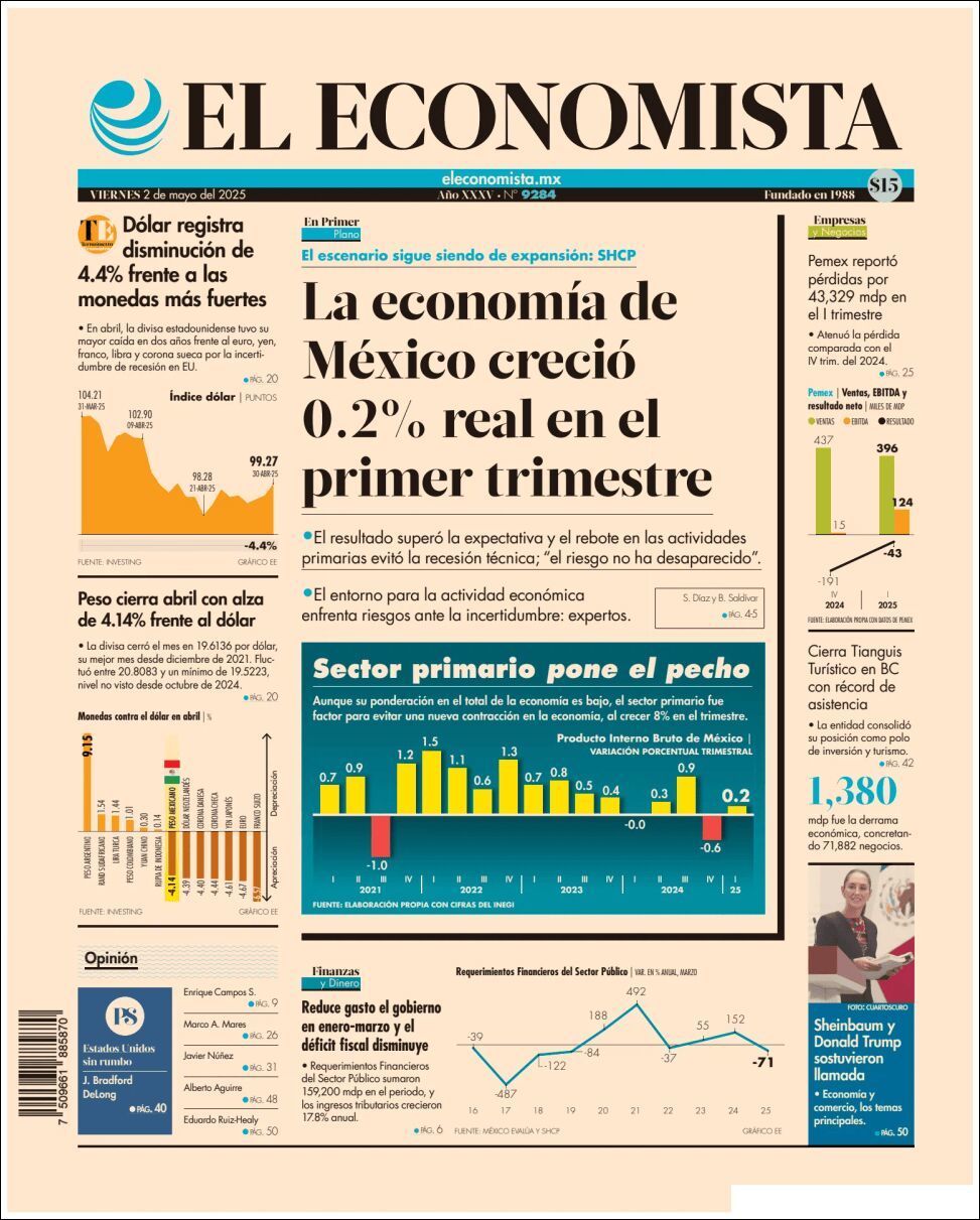 El Economista, edición del viernes 02 de mayo de 2025 El Economista, edición del viernes 02 de mayo de 2025