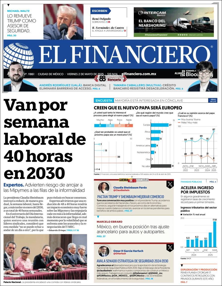 El Financiero, edición del viernes 02 de mayo de 2025 El Financiero, edición del viernes 02 de mayo de 2025