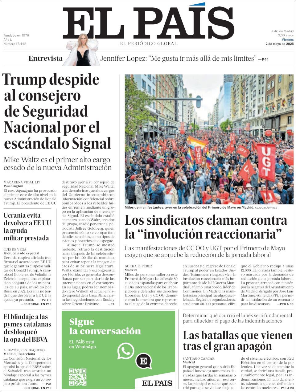 El País, edición del viernes 02 de mayo de 2025 El País, edición del viernes 02 de mayo de 2025