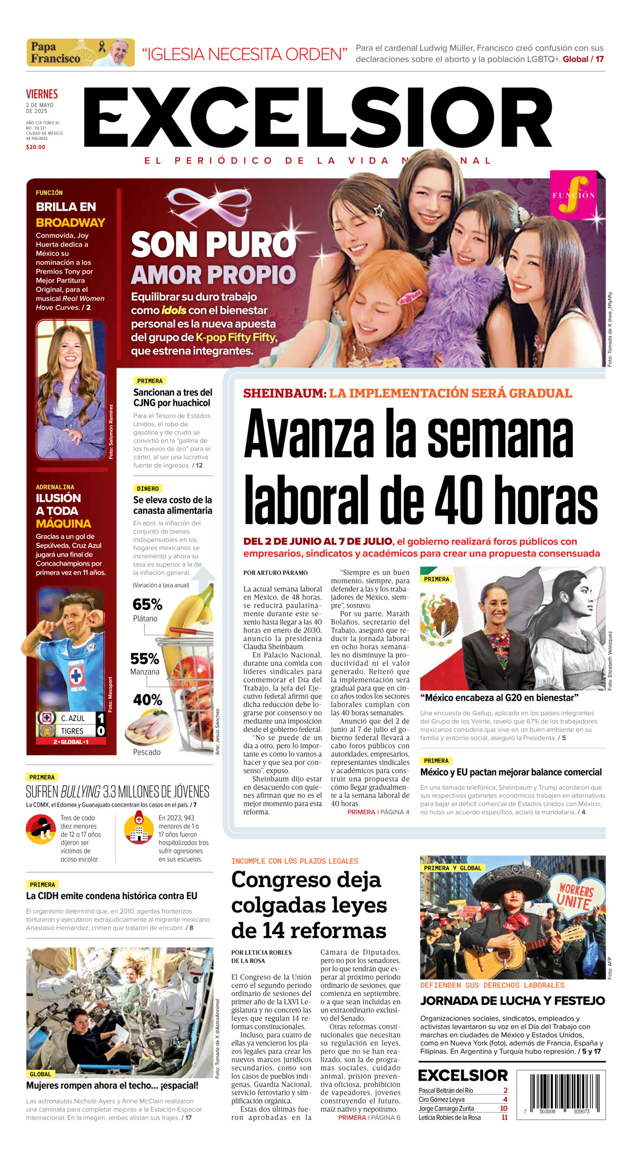 Excelsior, edición del viernes 02 de mayo de 2025 Excelsior, edición del viernes 02 de mayo de 2025