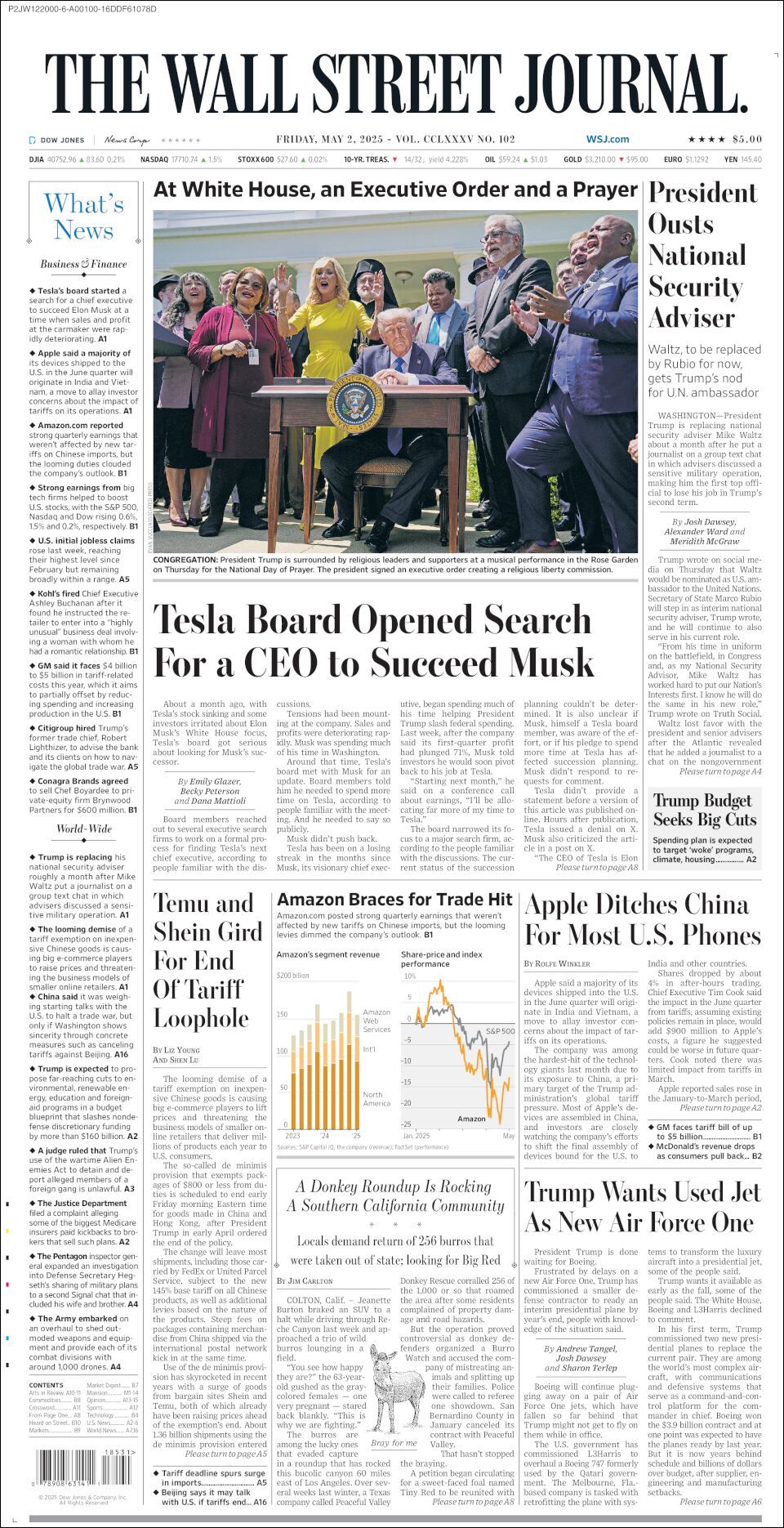 The Wall Street Journal, edición del viernes 02 de mayo de 2025 The Wall Street Journal, edición del viernes 02 de mayo de 2025