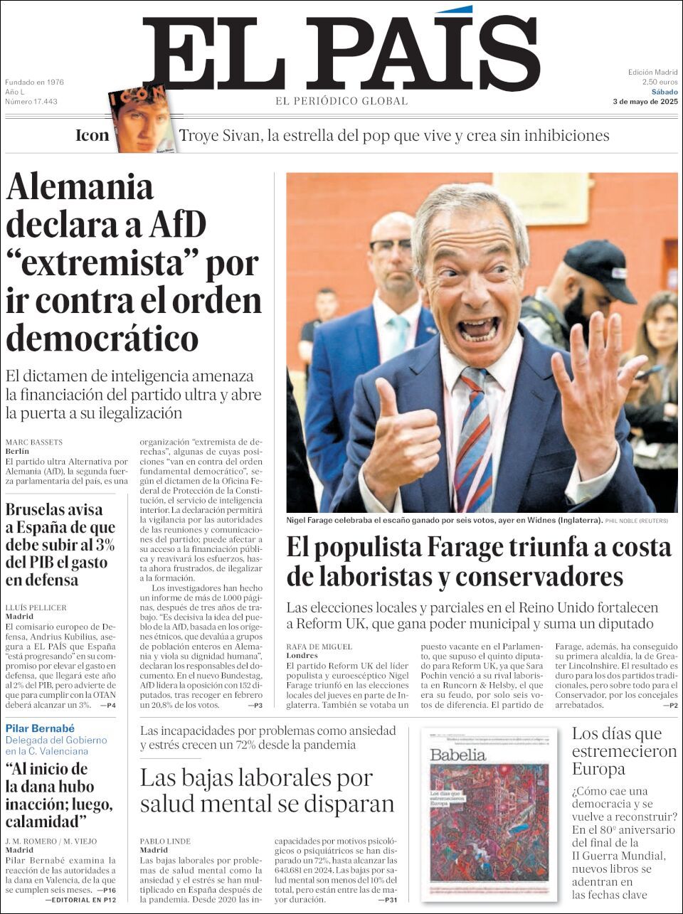 El País, edición del sábado 03 de mayo de 2025 El País, edición del sábado 03 de mayo de 2025