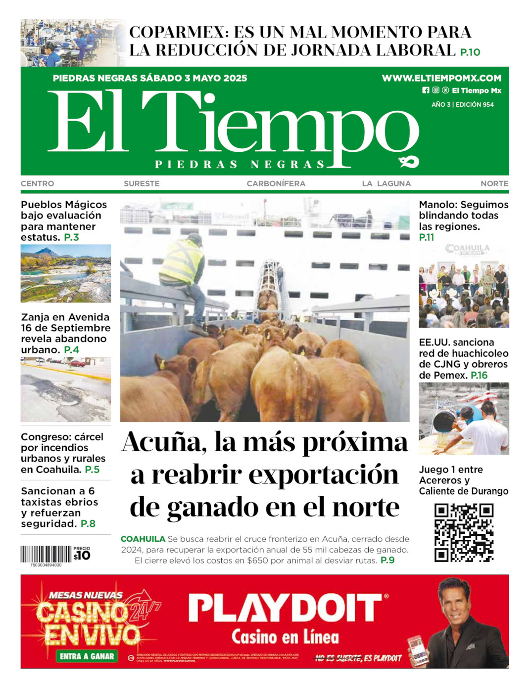 El Tiempo Piedras Negras, edición del sábado 03 de mayo de 2025 El Tiempo Piedras Negras, edición del sábado 03 de mayo de 2025
